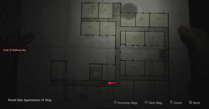 Silent Hill 2 Remake 2F Hallway Key Use