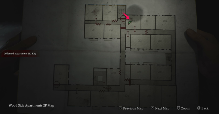 Apartment 212 Key map loc