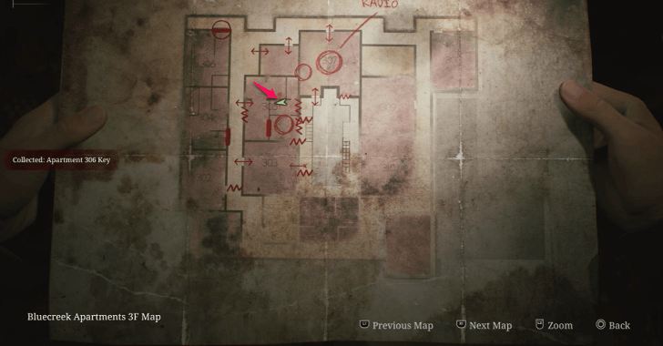 Apartment 306 Key map loc