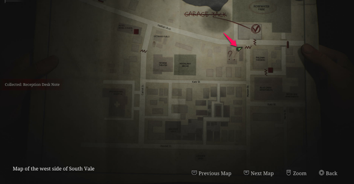 Reception Desk Note map loc