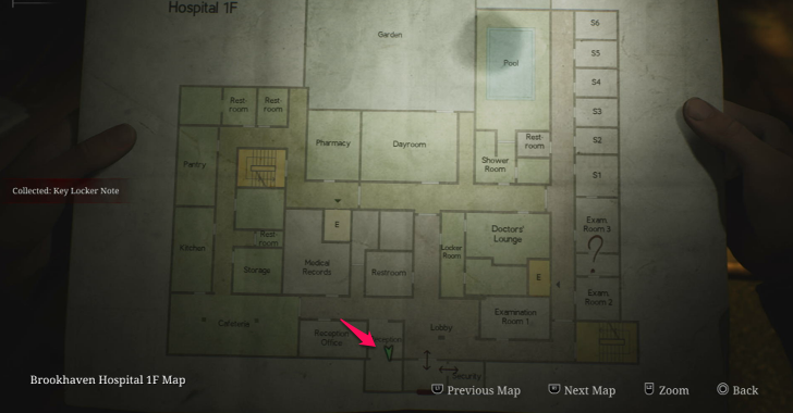 Key Locker Note map loc