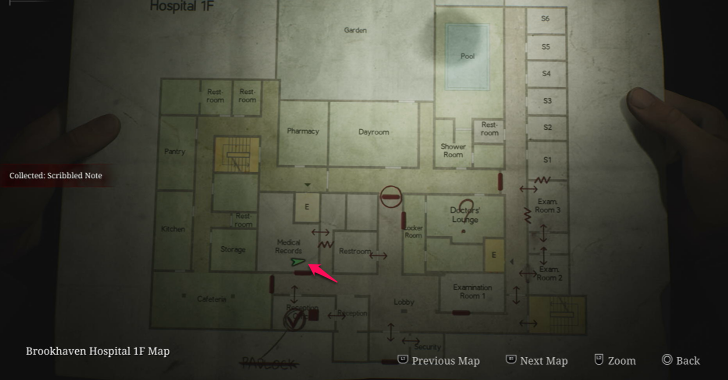 Scribbled Note map loc