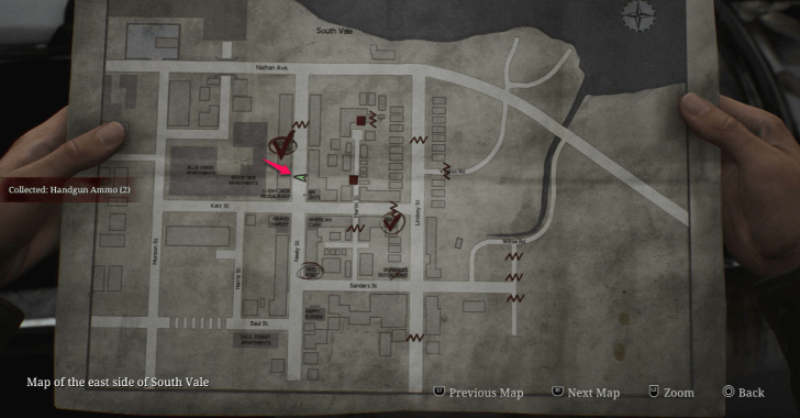 Handgun Ammo East South Vale Map Loc. 1