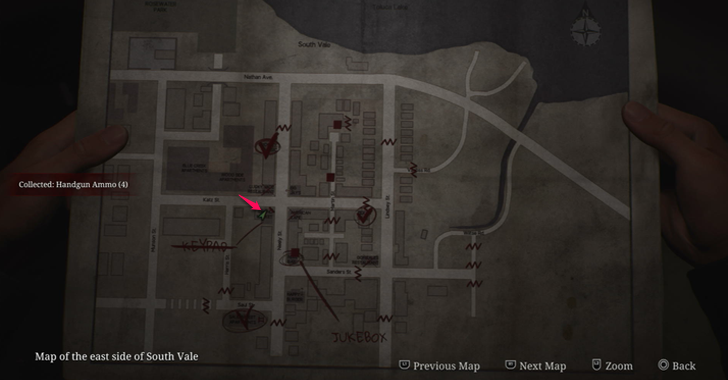 Handgun Ammo East South Vale Map Loc. 2