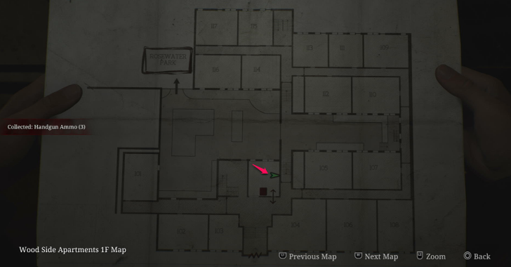 Handgun Ammo Wood Side Apartments Map Loc. 1