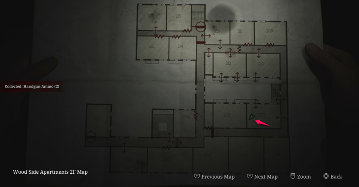 Handgun Ammo Wood Side Apartments Map Loc. 11