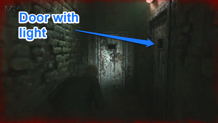 Enter the Door with a light on it