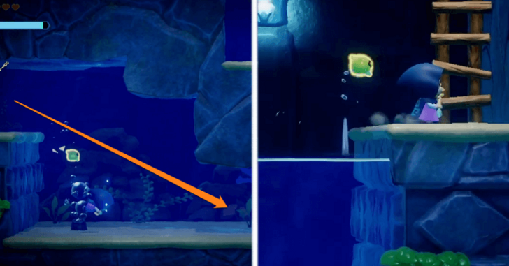 Dive and Climb Ladder at End