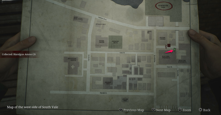 Handgun Ammo West South Vale Map Loc. 1