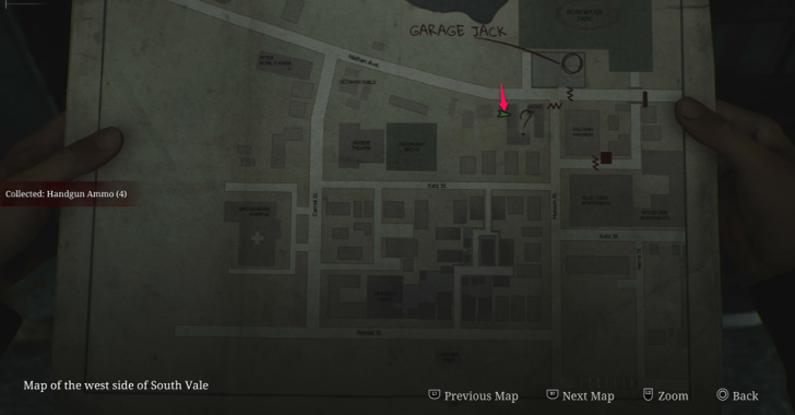 Handgun Ammo West South Vale Map Loc. 5