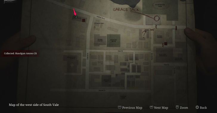 Handgun Ammo West South Vale Map Loc. 10