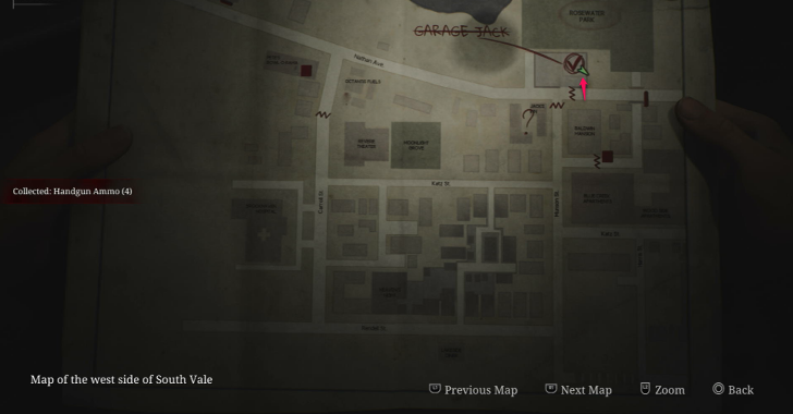 Handgun Ammo West South Vale Map Loc. 15