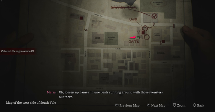 Handgun Ammo West South Vale Map Loc. 16