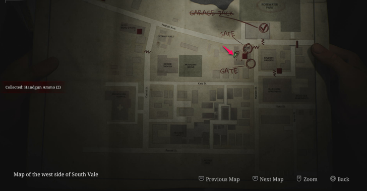 Handgun Ammo West South Vale Map Loc. 17