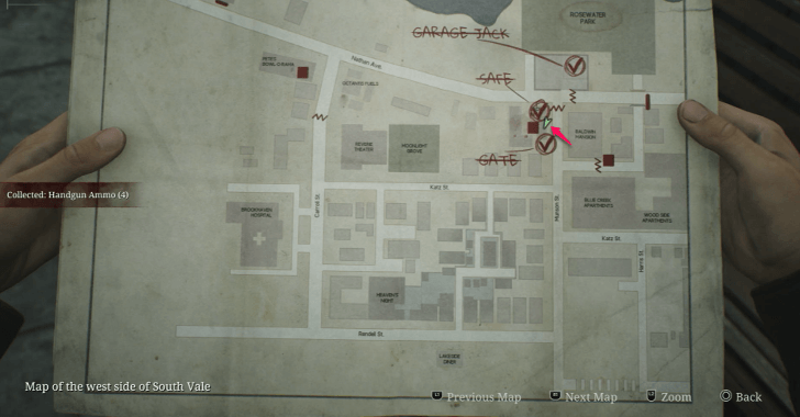 Handgun Ammo West South Vale Map Loc. 18