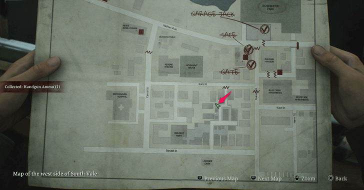 Handgun Ammo West South Vale Map Loc. 20