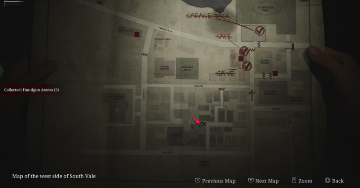 Handgun Ammo West South Vale Map Loc. 23