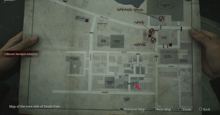 Handgun Ammo West South Vale Map Loc. 24