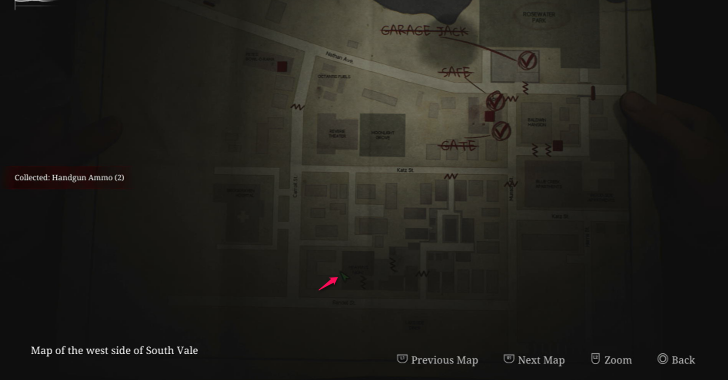 Handgun Ammo West South Vale Map Loc. 25