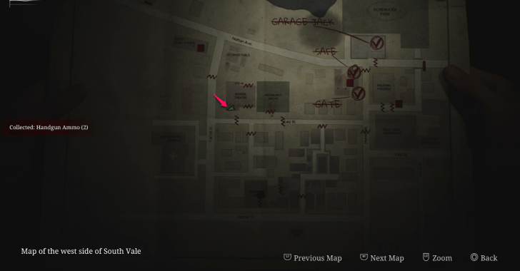 Handgun Ammo West South Vale Map Loc. 30