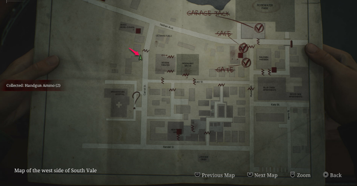 Handgun Ammo West South Vale Map Loc. 31