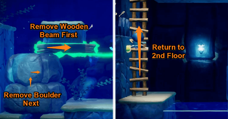 Remove Wooden Beam and Boulder