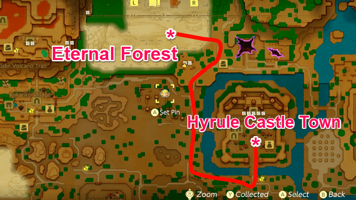 Hyrule Castle Town to Eternal Forest