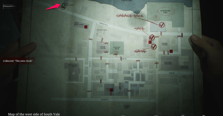 "The new clock" map loc