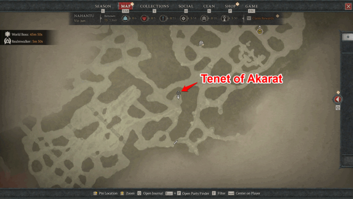 Diablo 4 Tenet of Akarat Map