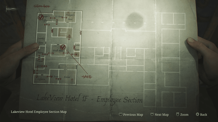 Lakeview Hotel 1F Employee Section Map