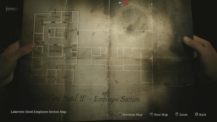 Lakeview Hotel Otherworld 1F Employee Section Map