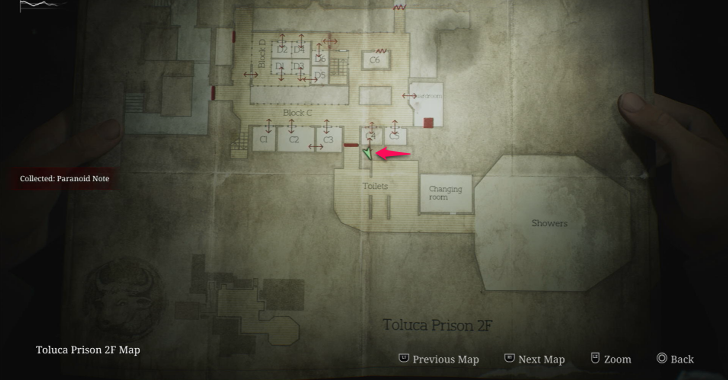 Paranoid Note map loc