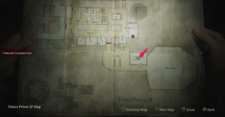 Crumpled Note map loc