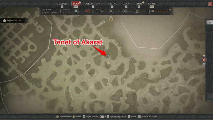 Diablo 4 Tenet of Akarat Map