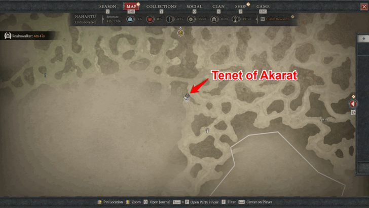 Diablo 4 Tenet of Akarat Map