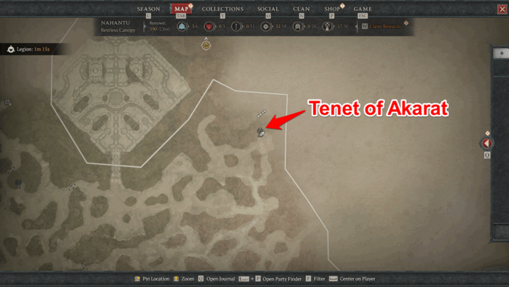Diablo 4 Tenet of Akarat Map