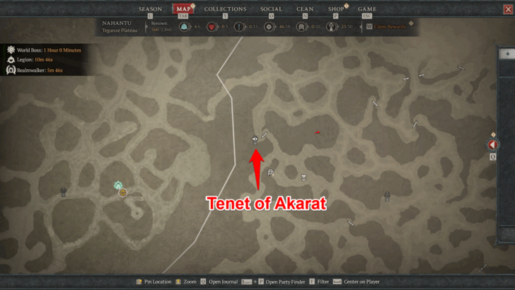 Diablo 4 Tenet of Akarat Map