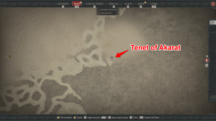 Diablo 4 Tenet of Akarat Map