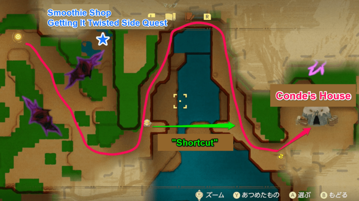 Path and Points of Interest Going to Conde