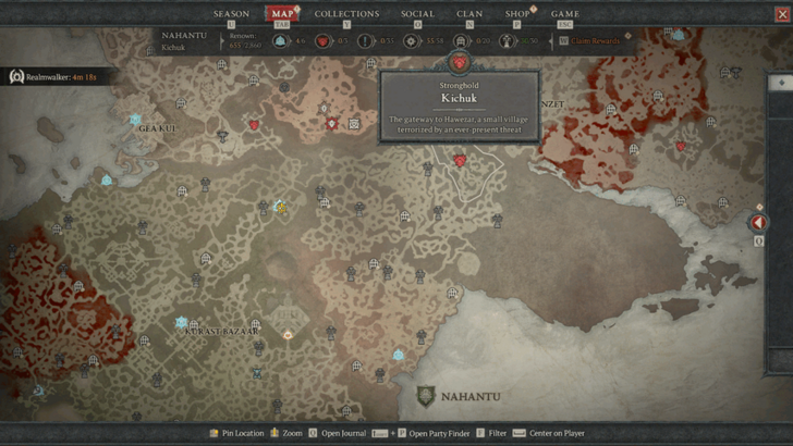 Diablo 4 - Kichuk Nahantu Kichuk Map