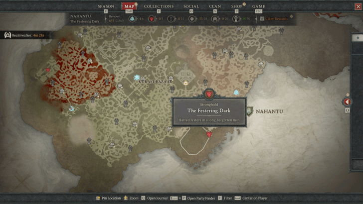 Diablo 4 - The Festering Dark Nahantu The Festering Dark Map