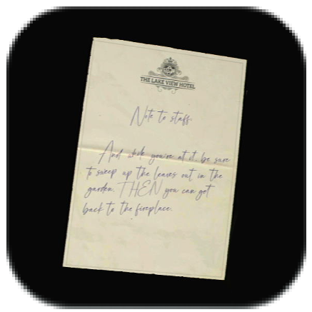 Cleaning Staff Note #3