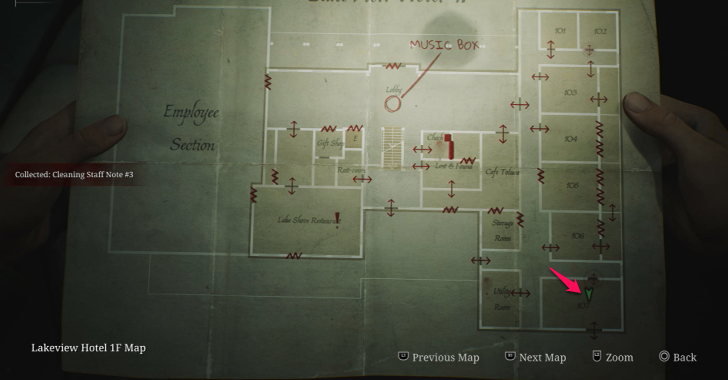 Cleaning Staff Note #3 map loc