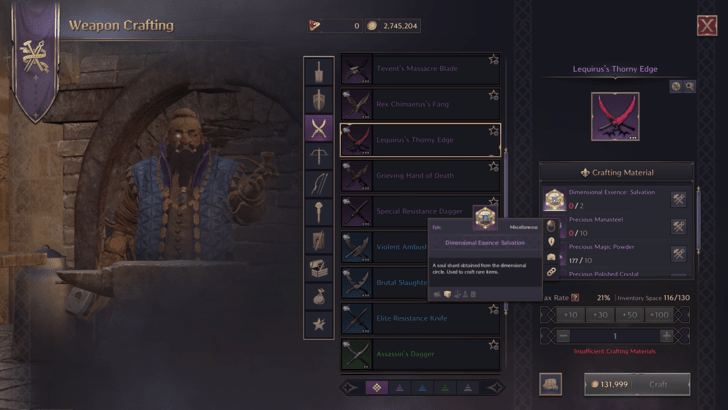 Dungeon Byproducts Crafting