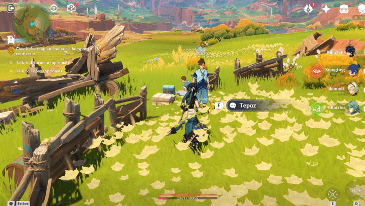 Genshin Impact - The Surging Darkness - Hotspot - Outdoor Rescue Talk to Tepoz