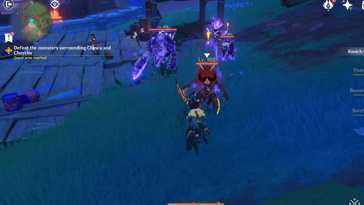 Genshin - Defeat the Monsters Surrounding Chasca and Chuychu