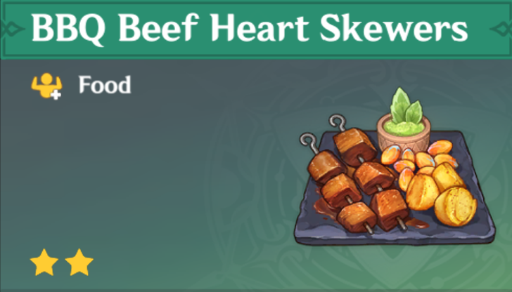 Genshin Impact - How to Get BBQ Beef Heart Skewer and Effects