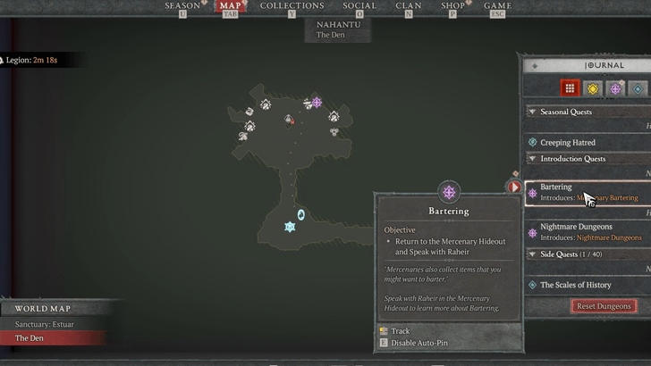 Bartering Map Location