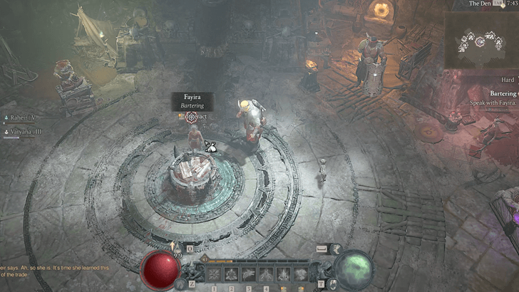 Speak to Fayira in The Den