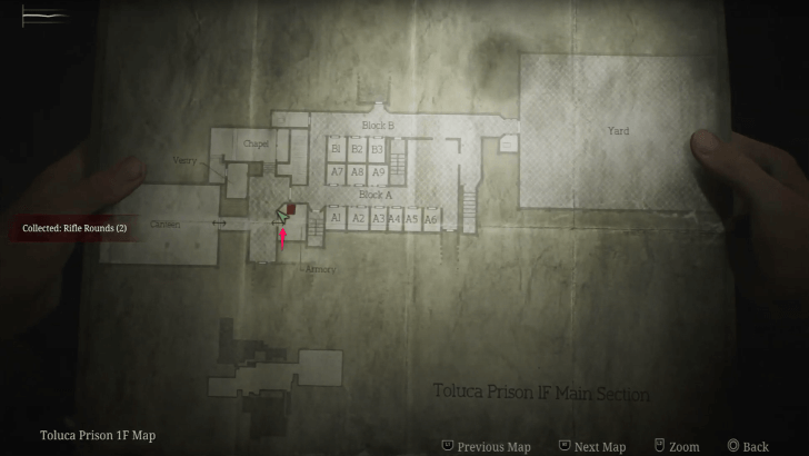 Rifle Rounds Toluca Prison Map Loc. 1